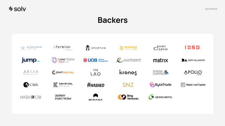 Solv Protocol Backers