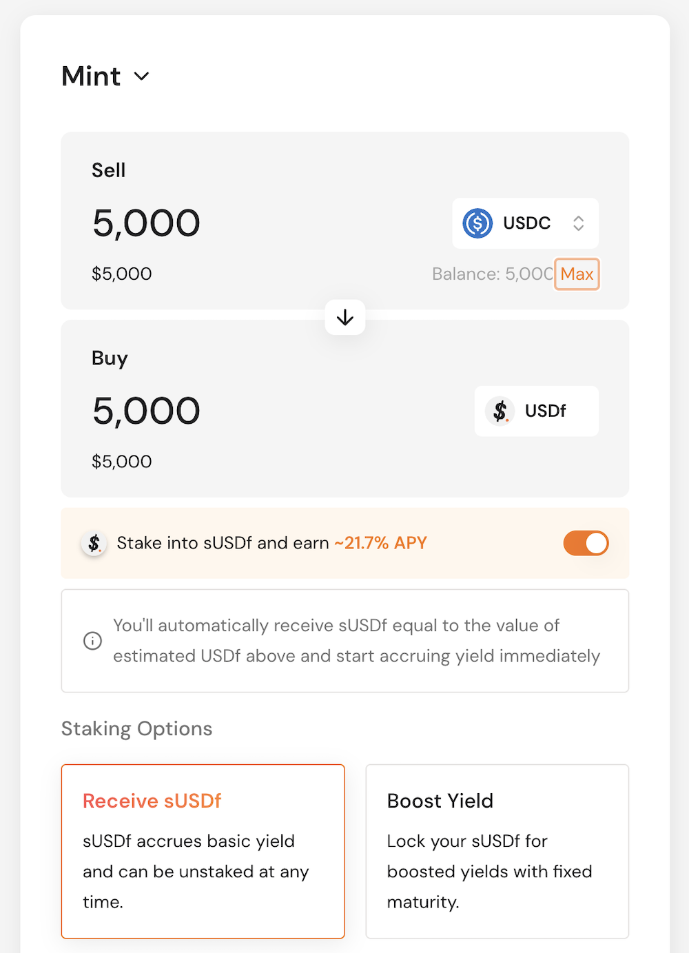 Falcon Finance Mint